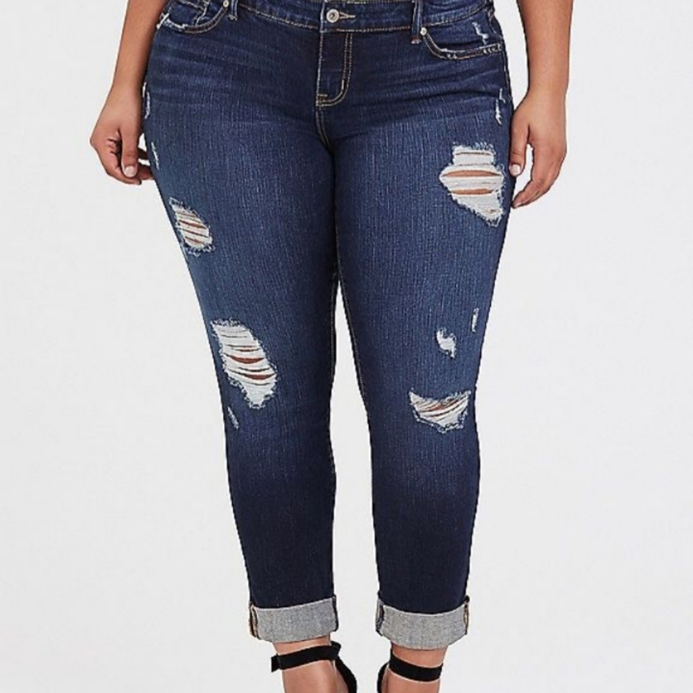 Torrid distressed boyfriend jeans